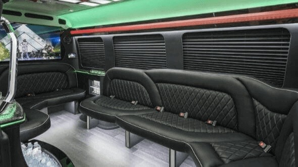 Interior of Peoria Party Bus Company's 14 Passenger Sprinter Limousine in Peoria