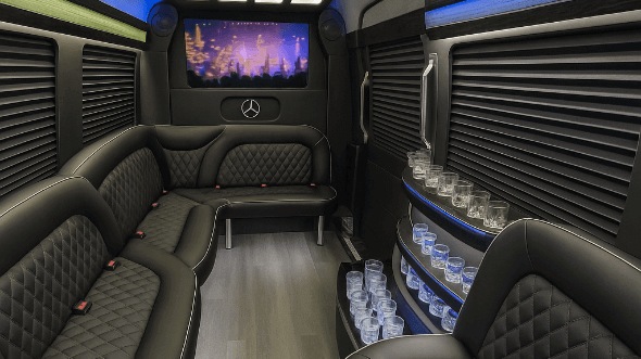 Interior of Tempe Party Bus Company's 14 Passenger Sprinter Limousine in Tempe
