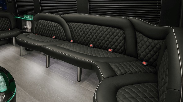 Interior of Peoria Party Bus Company's 15 Passenger Party Bus in Peoria