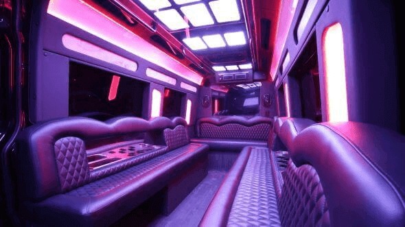 Interior of Casa Grande Party Bus Company's 18 Passenger Party Bus in Casa Grande
