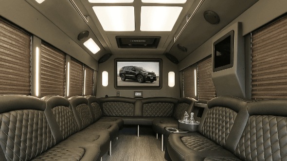 Interior of Tucson Party Bus Company's 28 Passenger Party Bus in Tucson