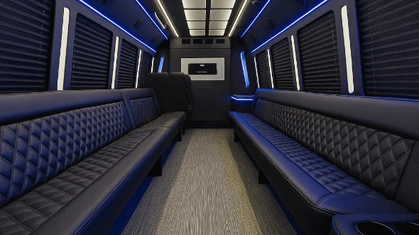 Interior of Casa Grande Party Bus Company's 30 Passenger Party Bus in Casa Grande