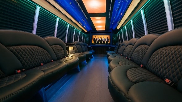 Interior of Mesa Party Bus Company's 30 Passenger Party Bus in Mesa