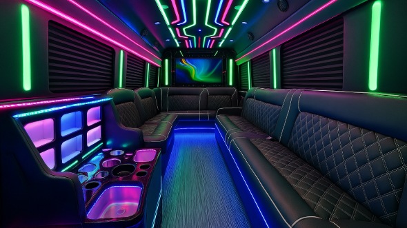 Interior of Queen Creek Party Bus Company's 40 Passenger Party Bus in Queen Creek