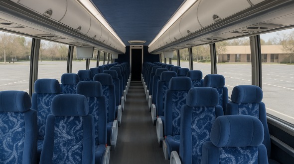 Interior of Arizona Party Bus Company's 44 Passenger Charter Bus in Arizona