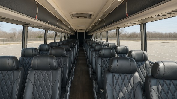 Interior of Arizona Party Bus Company's 45 Passenger Charter Bus in Arizona