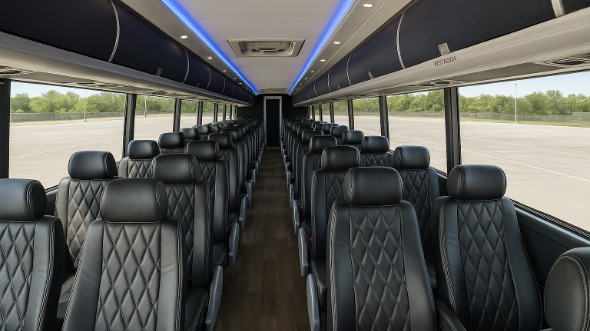 Interior of Arizona Party Bus Company's 46 Passenger Charter Bus in Arizona