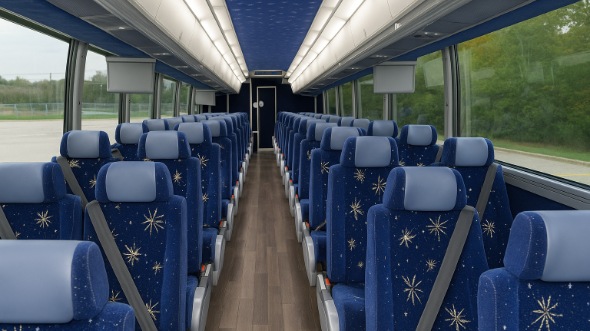 Interior of Arizona Party Bus Company's 48 Passenger Charter Bus in Arizona