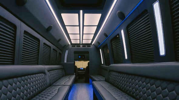 Interior of Maricopa Party Bus Company's 50 Passenger Party Bus in Maricopa